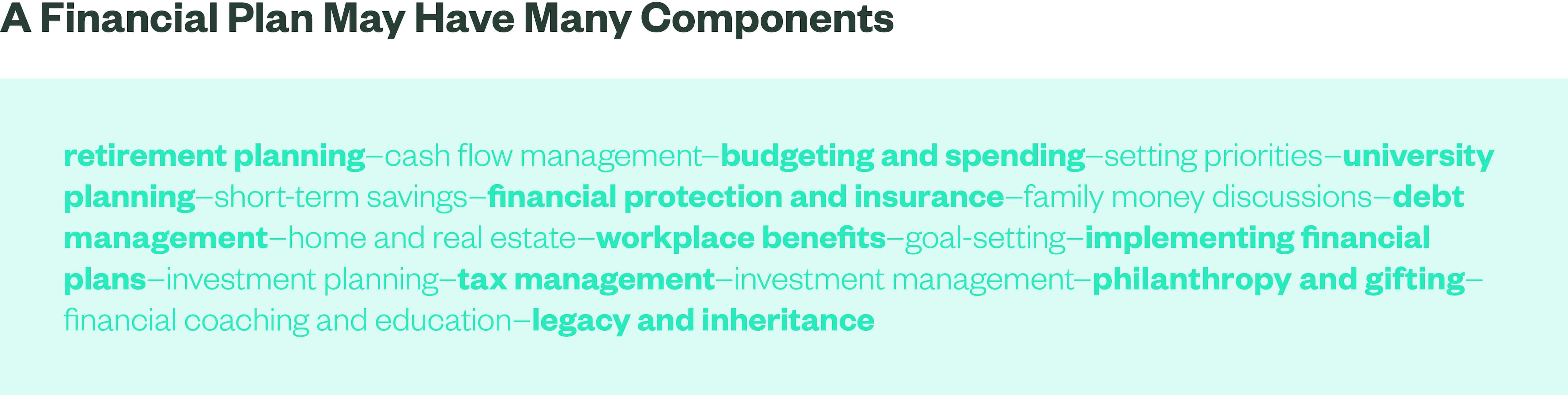 Financial Plan May Have