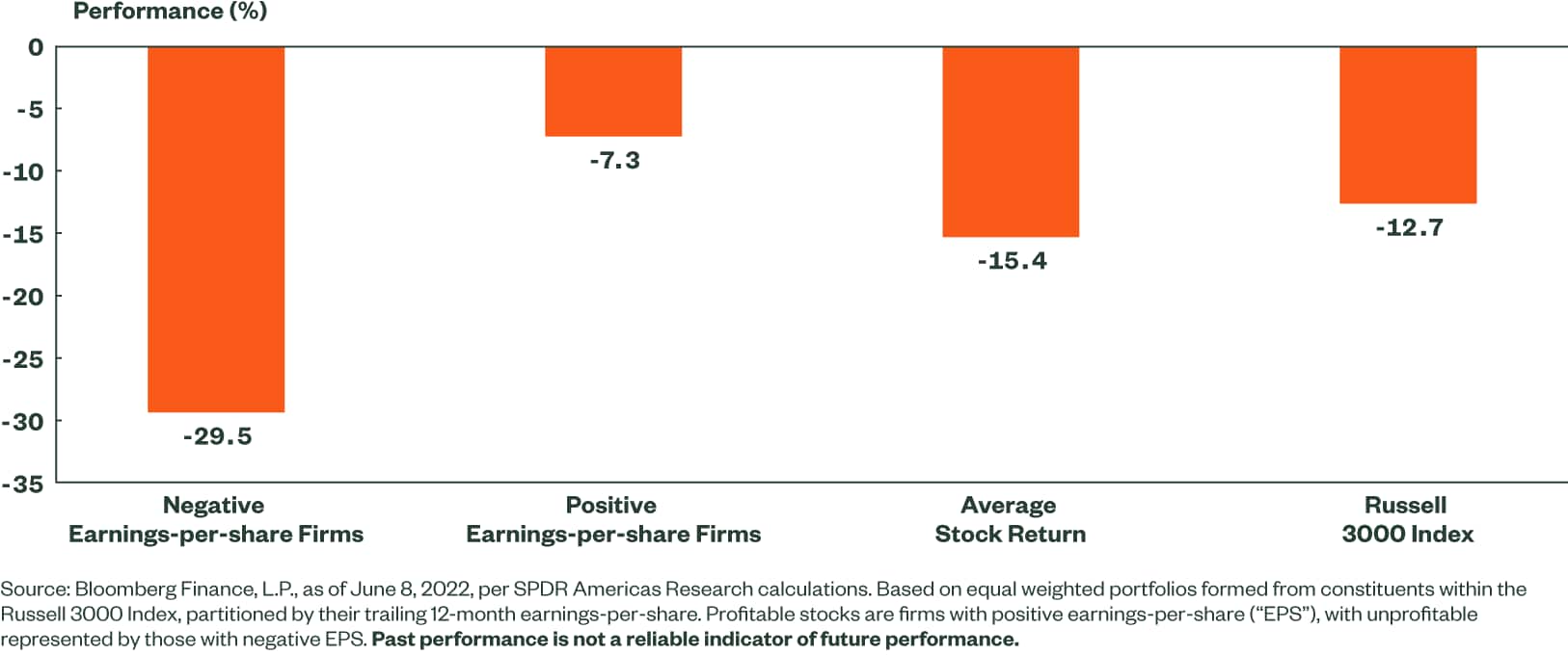 Profitable Versus Unprofitable Stock Year-to-Date Performance