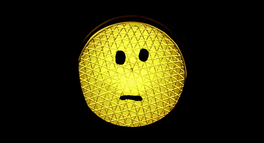 Yellow Traffic Light Face
